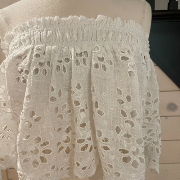 016 Free People’s FP One Perla Eyelet Lace Off-shoulder White NWOT Size Large - Picture 5 of 6